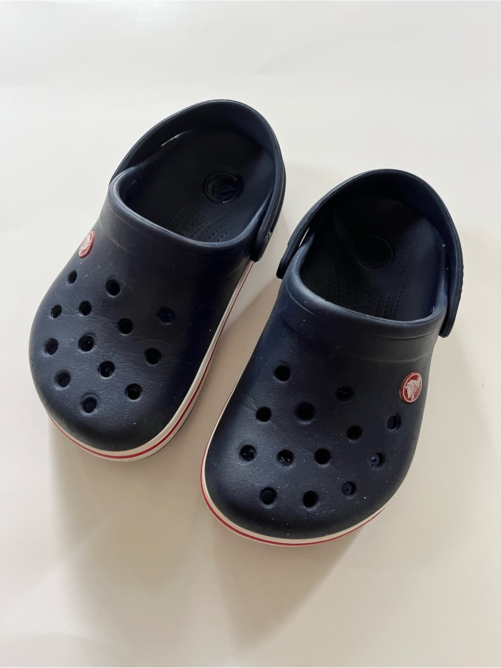 CROCS Kids Navy Slip-On Clog with Red Trim